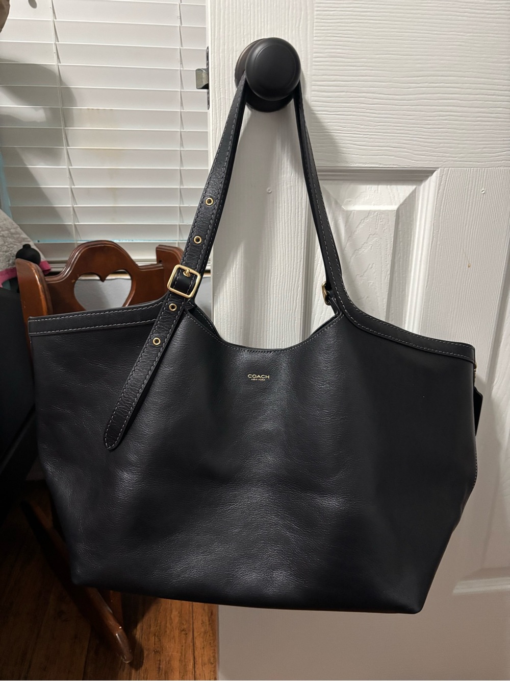 Coach Black Leather Gramercy Tote